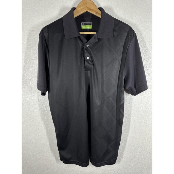 PGA Tour Other - PGA Tour Polo Shirt Mens Large Black Pro Series Athletic Fit Golf Performance